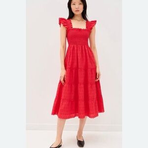 Hill House Home The Ellie Nap Dress  red size Small $178 Tuckernuck ruffles